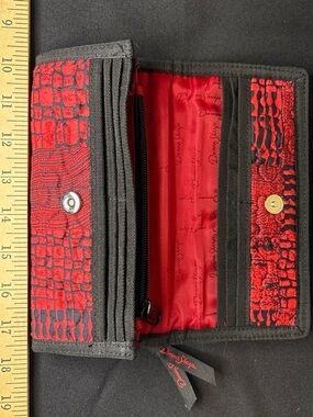 Donna Sharp Red and Black Textured Women's Wallet